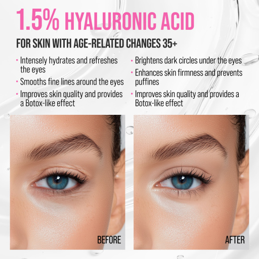 Eye cream cryo massager, anti-wrinkle and moisturizing, Hyaluronic 18 ML