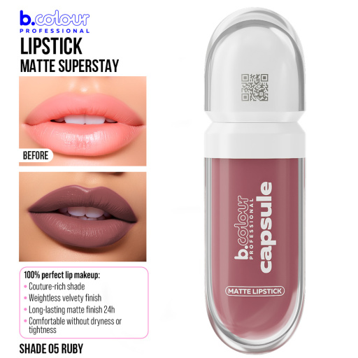 Matte liquid lipstick SuperStay / 05 Ruby, B.COLOUR PROFESSIONAL CAPSULE, 5,5 ml