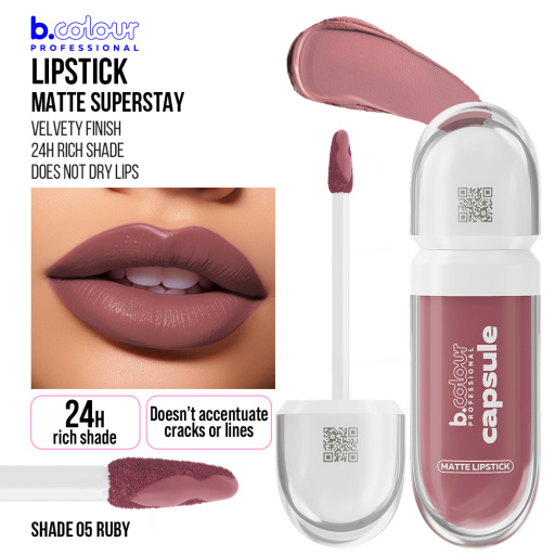 Matte liquid lipstick SuperStay / 05 Ruby, B.COLOUR PROFESSIONAL CAPSULE, 5,5 ml