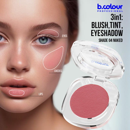 Mousse face blush / 04 Naked, B.COLOUR PROFESSIONAL CAPSULE, 3 g