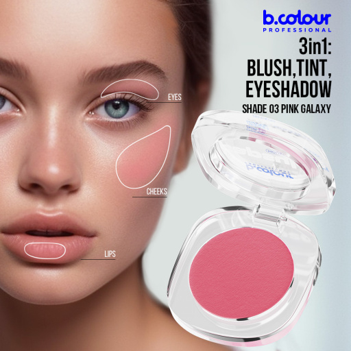 Mousse face blush / 03 Pink galaxy, B.COLOUR PROFESSIONAL CAPSULE, 3 g