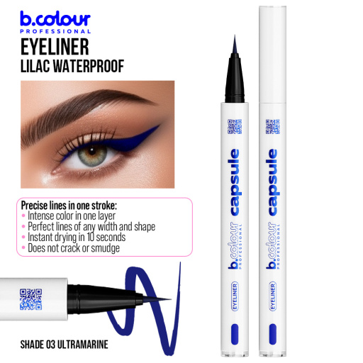 Waterproof eyeliner / 03 Ultramarine, B.COLOUR PROFESSIONAL CAPSULE, 0,5 g
