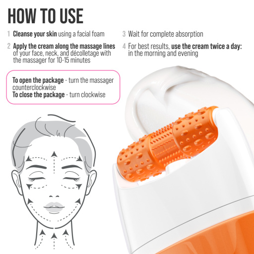 Face cream  3D massager, radiance and lifting, Vitamin C 40 ML