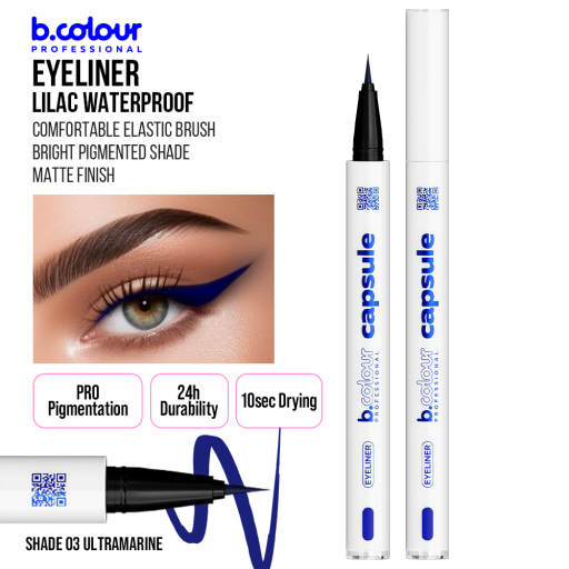 Waterproof eyeliner / 03 Ultramarine, B.COLOUR PROFESSIONAL CAPSULE, 0,5 g