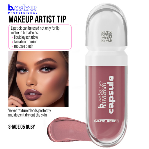 Matte liquid lipstick SuperStay / 05 Ruby, B.COLOUR PROFESSIONAL CAPSULE, 5,5 ml