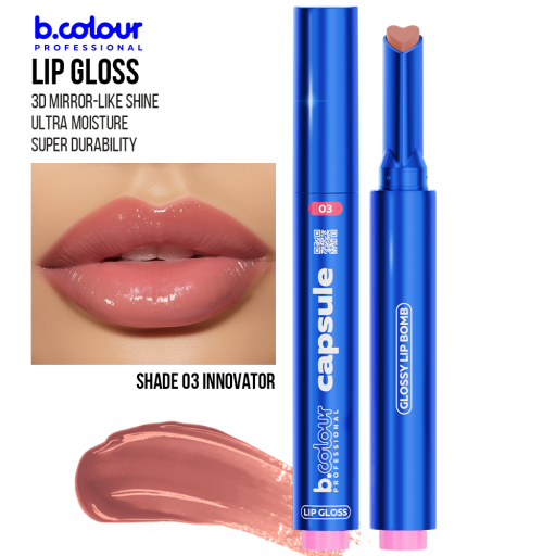 Automatic lip gloss / 03 Innovator, B.COLOUR PROFESSIONAL CAPSULE, 1,2 g