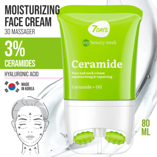 Face cream 3D massager, moisturizing and barrier repairing, Ceramide 80 ML