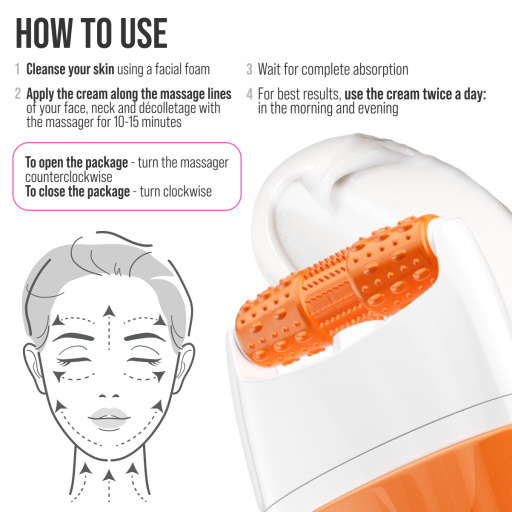 Face cream  3D massager, radiance and lifting, Vitamin C 80 ML