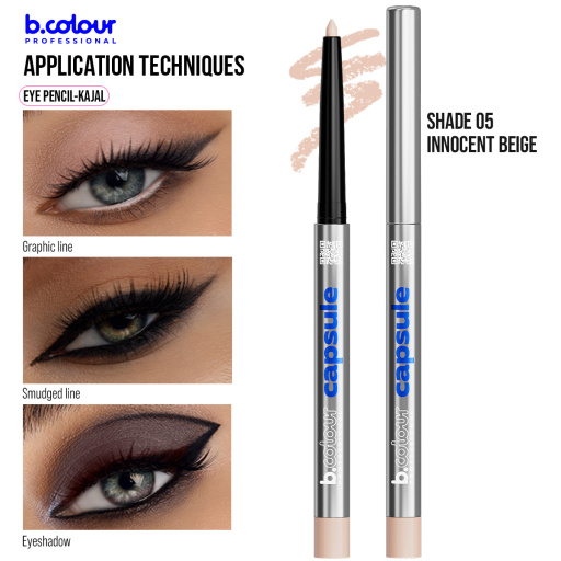 Automatic kajal eye pencil / 05 Innocent beige, B.COLOUR PROFESSIONAL CAPSULE, 0,25 g