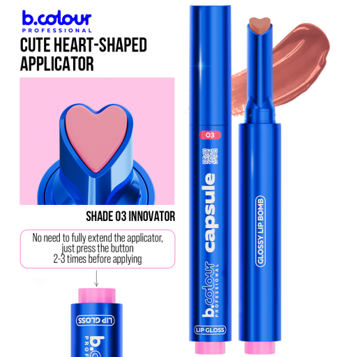 Automatic lip gloss / 03 Innovator, B.COLOUR PROFESSIONAL CAPSULE, 1,2 g