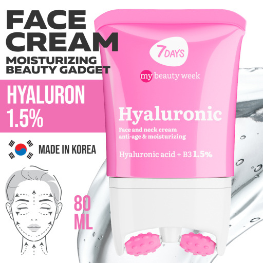 Face cream 3D massager, anti-age and moisturizing, Hyaluronic 80 ML