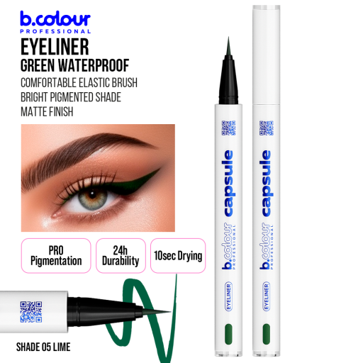 Waterproof eyeliner / 05 Lime, B.COLOUR PROFESSIONAL CAPSULE, 0,5 g